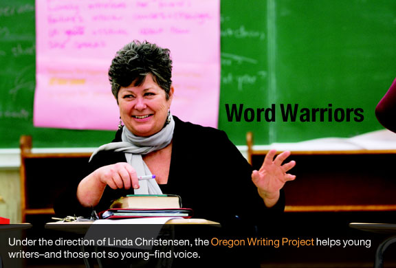 Linda Christensen, director of the Oregon Writing Project, leads an essay writing class for middle and high school teachers at Jefferson ...