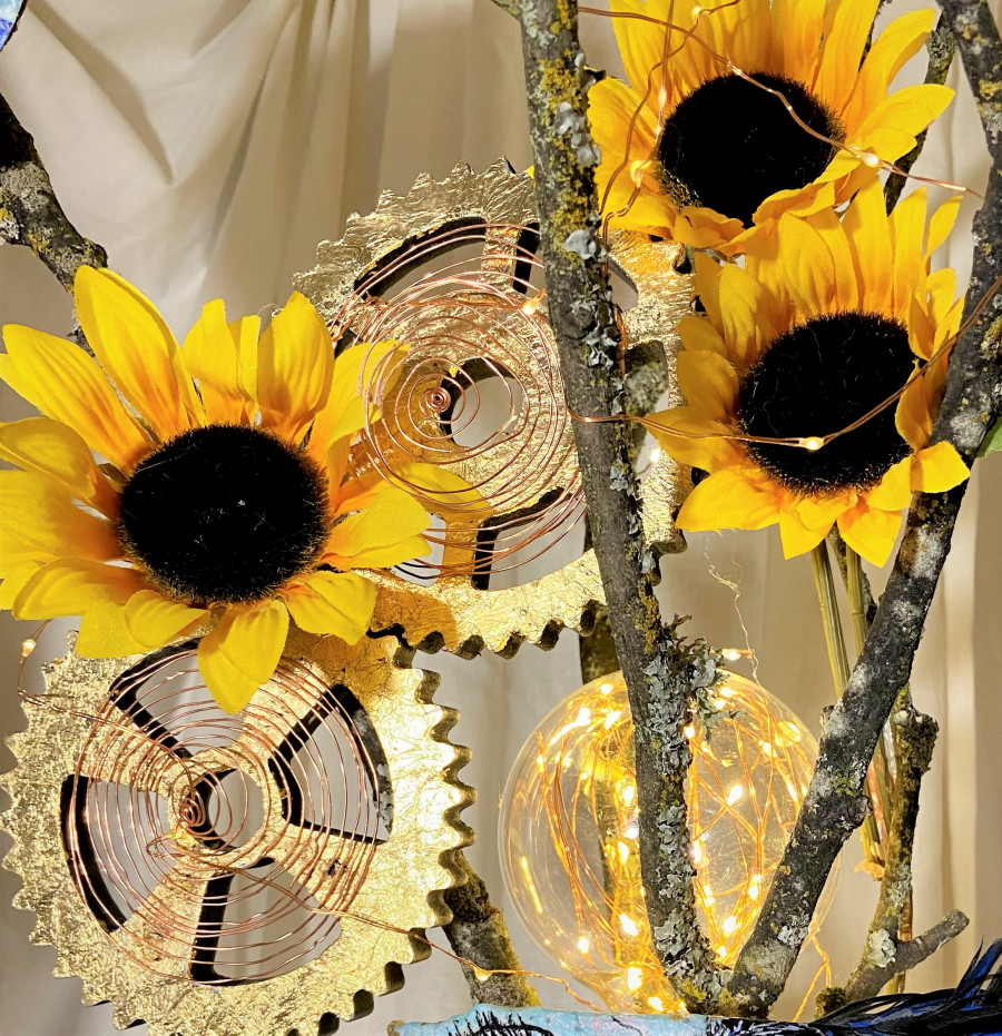 Detail 9: Cogs and Sunflowers