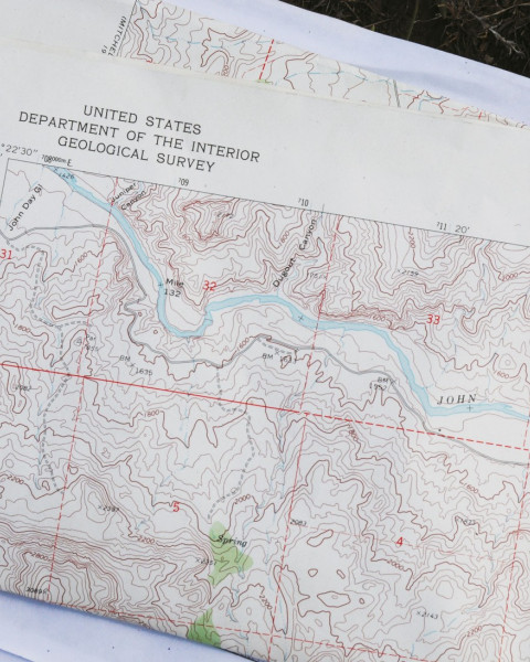 A U.S. Geological Survey topographic map that includes the landslide area