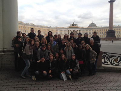 Students at the Russian Hermitage Museum