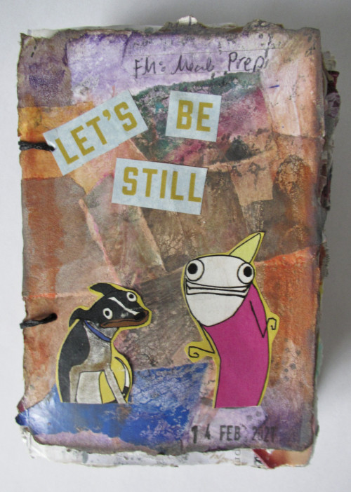 Title: Altered Cards Junk Journal, frontDimensions: 1.5x3.5x5Materials: playing cards, gesso, glu...