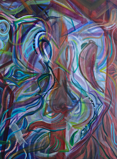 Artist vs. Therapist – 18? x 24?Acrylic paint, sharpie, on canvas