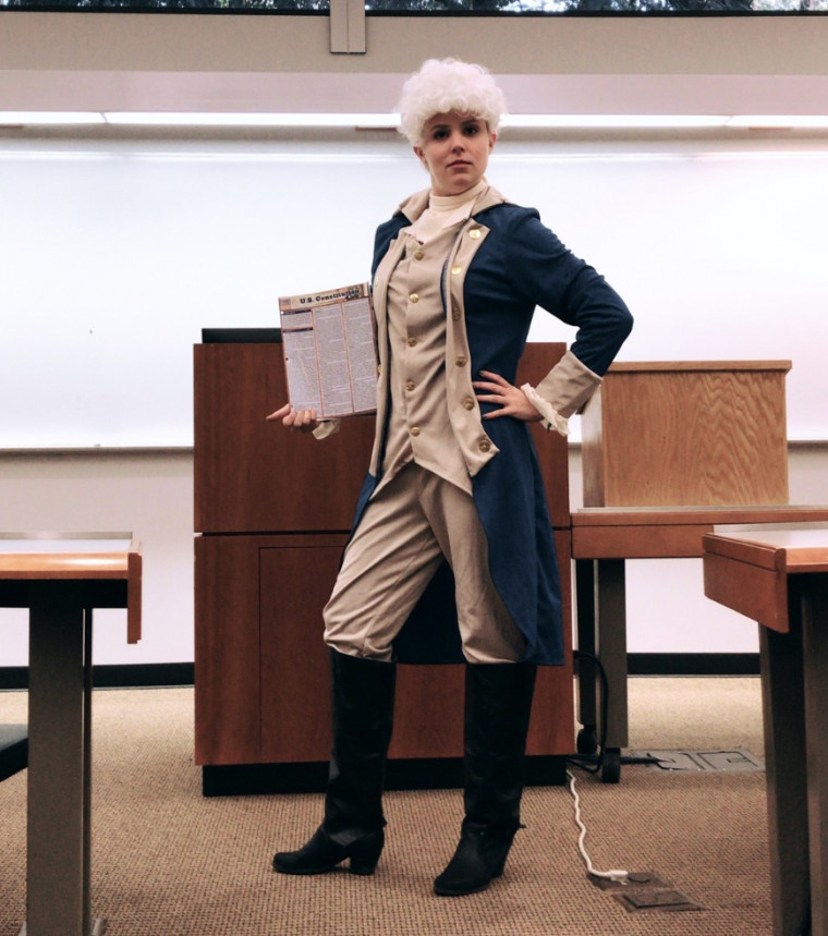 George Washington by Alexandra Lewis (1L Law Student) won best individual costume in 2019.